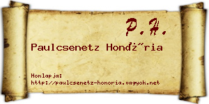 Paulcsenetz Honória névjegykártya